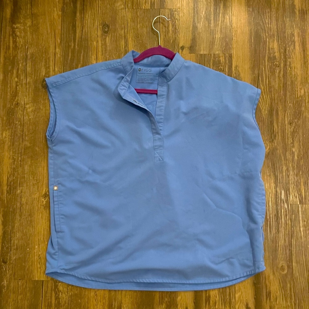 Figs Rafaela Oversized Scrub Top Ciel Blue Medium